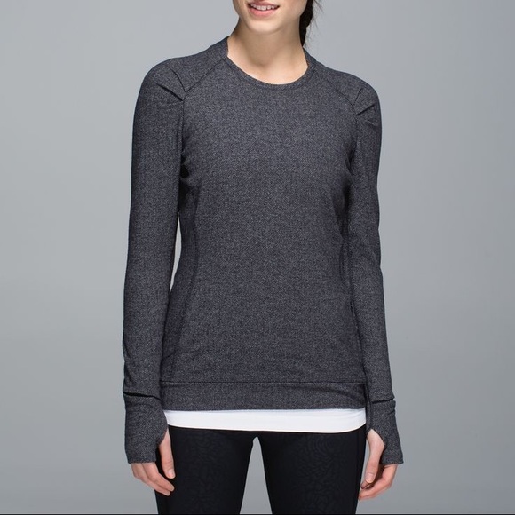 Lululemon think fast long sleeve dark grey 6