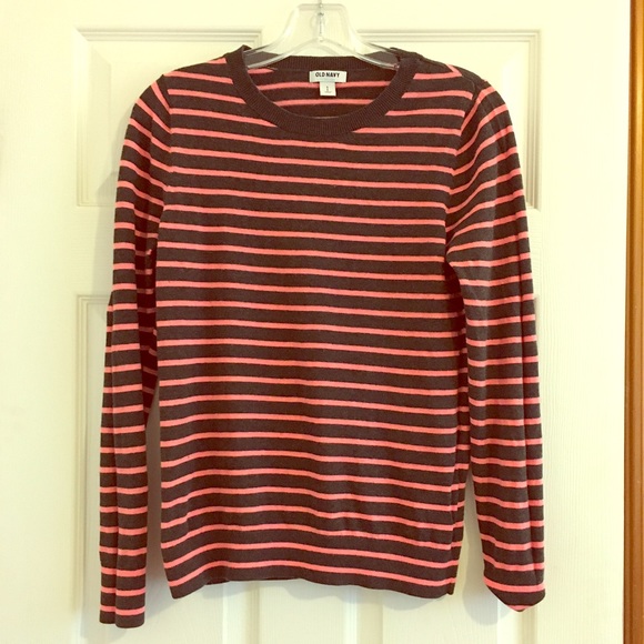 OLD NAVY striped sweater pink and grey