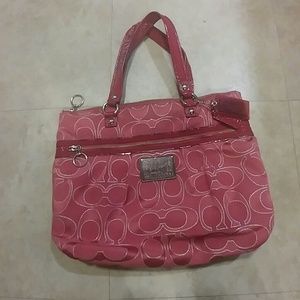Coach poppy lurex glam tote