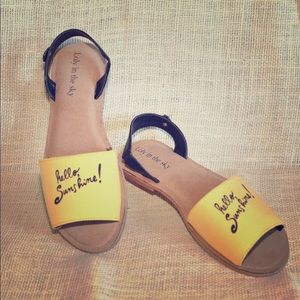 Loly in the Sky brand 'Hello Sunshine' sandals