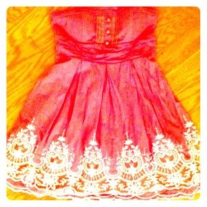 SALE💥Strapless Coral Cupcake Dress