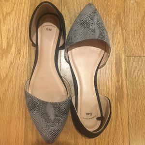Gap Black and Snakeskin D'Orsay Flats - Size 10