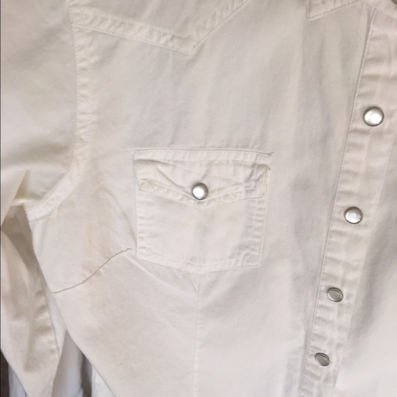 Wet Seal- White denim style button down - Picture 4 of 4