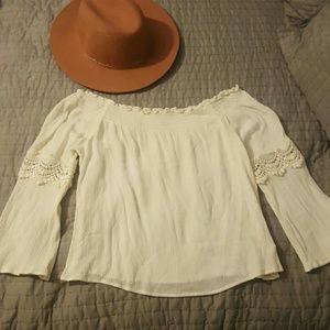 Bogo 30% off!! Off the shoulder crepe top