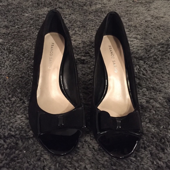 Kate-Spade style Velvet Leather Bow Wedges