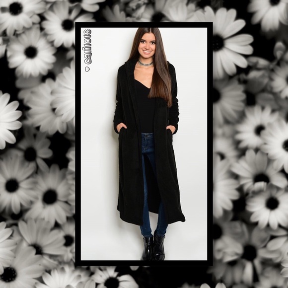 🆕Mega Soft Black Hooded Long Cardigan - Picture 2 of 3