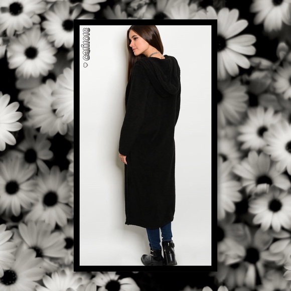 🆕Mega Soft Black Hooded Long Cardigan - Picture 3 of 3