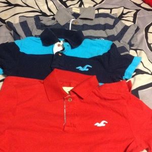 3 boys hollister polo shirts