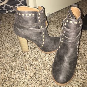 Grey heel booties