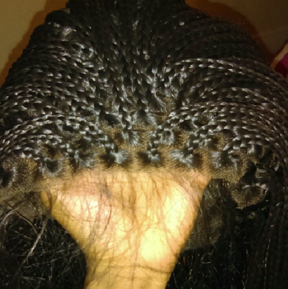 30" 100% Human hair lace braided wig Remy