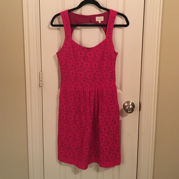 Anthropologie Pink Sweetheart Neck Dress - Picture 1 of 4