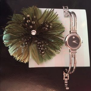 Movado harmony silvertone bangle watch