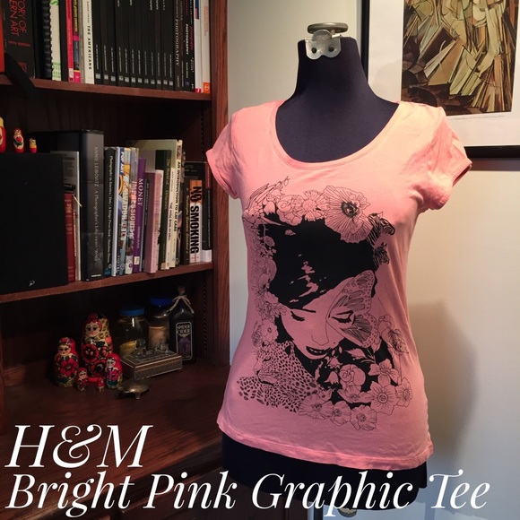 H&M | Bright Pink Graphic Tee
