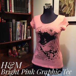 H&M | Bright Pink Graphic Tee
