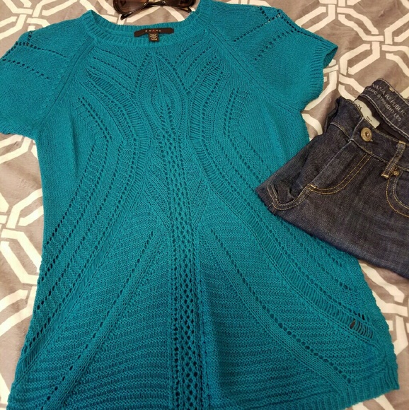 Teal Short Sleeve Sweater