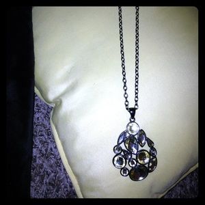 Lia Sophia rhinestone and silver necklace