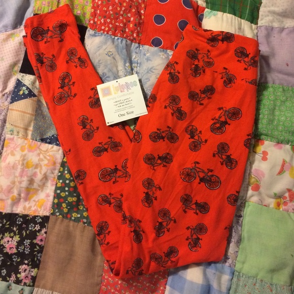 LuLaRoe orange bike leggings OS BRAND NEW