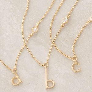 New Anthropologie "S" Monogrammed Pendant Necklace