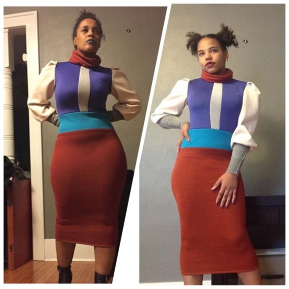 Color blocked body dress