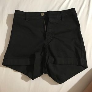 H&m black high waisted shorts