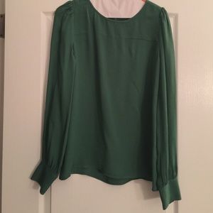 Green silk blouse