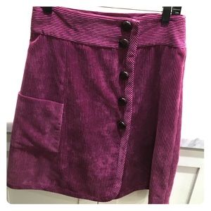 Sonia Rykiel Raspberry Corduroy Skirt