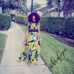 Ankara African Print Halter Neck Dress