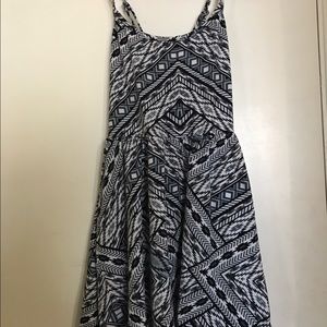 LA Hearts Blue and White Printed Skater Dress