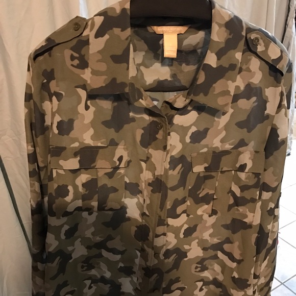 Camouflage Sheer blouse