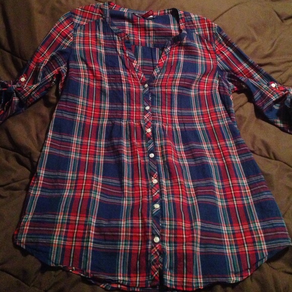 H&M divided plaid top