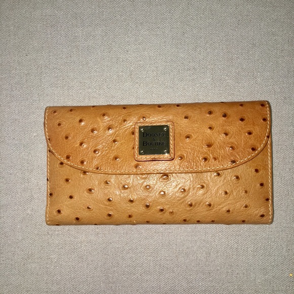 Dooney and Bourke Ostrich Leather trifold wallet