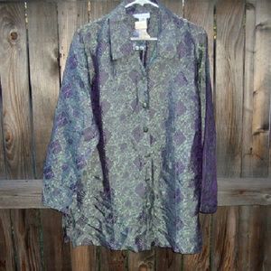 Soft surroundings Silk blend button down shirt. Z