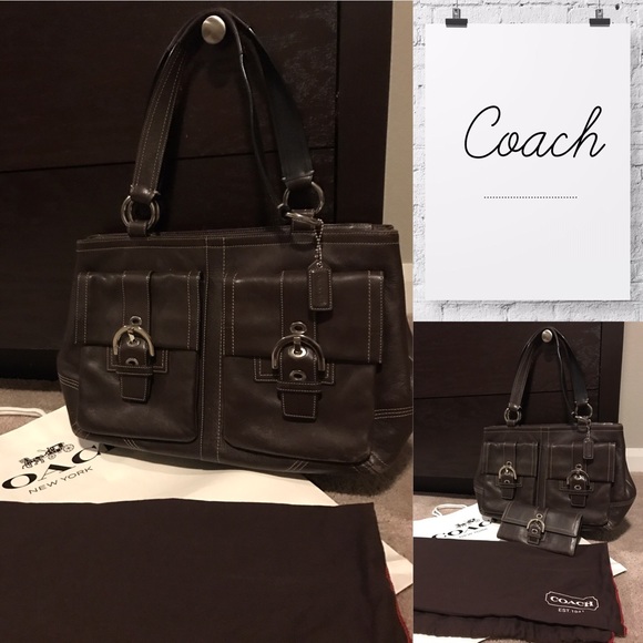 COACH - Leather Pocketed Tote - Picture 1 of 3