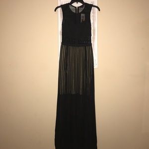 Black double split dress by material girl