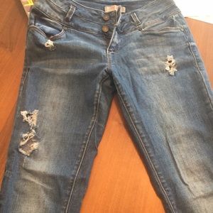 Light-Wash Distress Jeans