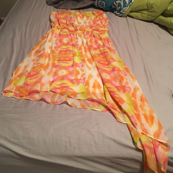Guess high low sideways floral dress