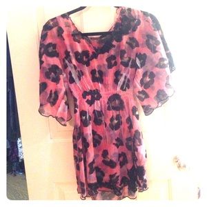 Pink Lacey, cheetah print top