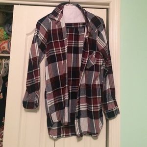 Maroon and navy flannel