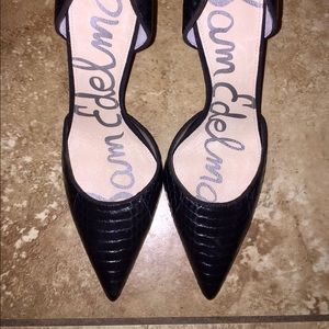 Sam Edelman Delilah d'Orsay Black Leather Heels