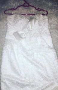 White strapless dress