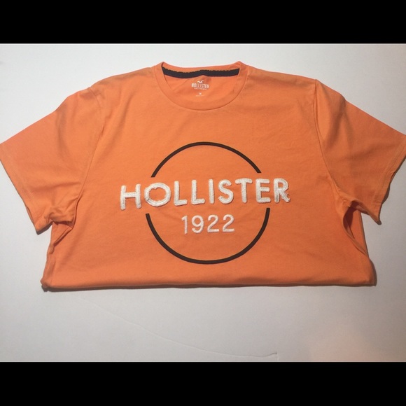 🎉🎉SOLD🎉🎉 Hollister Graphic Logo Orange Shirt. - Picture 2 of 3
