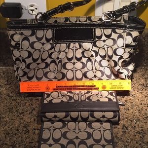 Coach purse, wallet, and checkbook cover