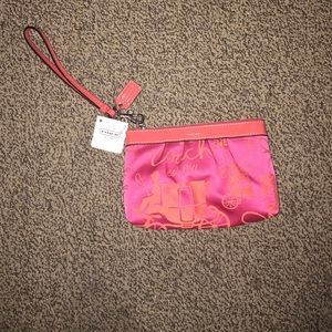 Coach Magenta & Orange Wristlet