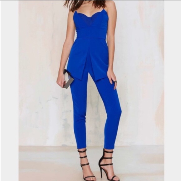 SALE nasty gal unique blue jumpsuit..