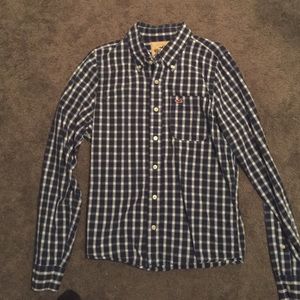 Navy/White Checkered Hollister Button Down