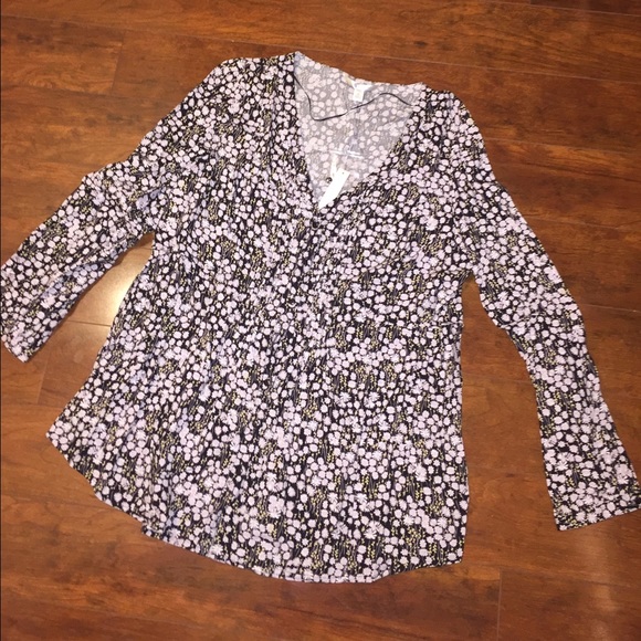 LC Lauren Conrad Pintuck Tunic Blouse - Picture 3 of 4