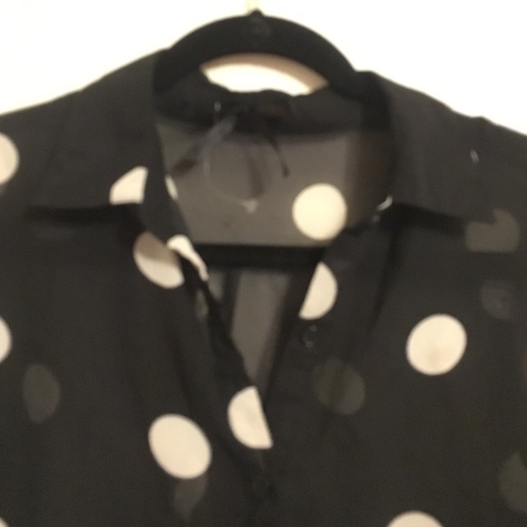 Polka Dot Sheer Button Up - Picture 2 of 2