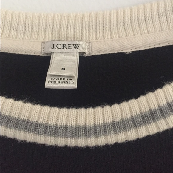 J.Crew Black Tipped Prep Collegiate Sweatshirt - Picture 6 of 7