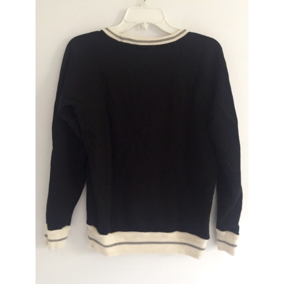 J.Crew Black Tipped Prep Collegiate Sweatshirt - Picture 5 of 7