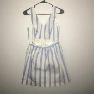 Striped dress with a cutout middle